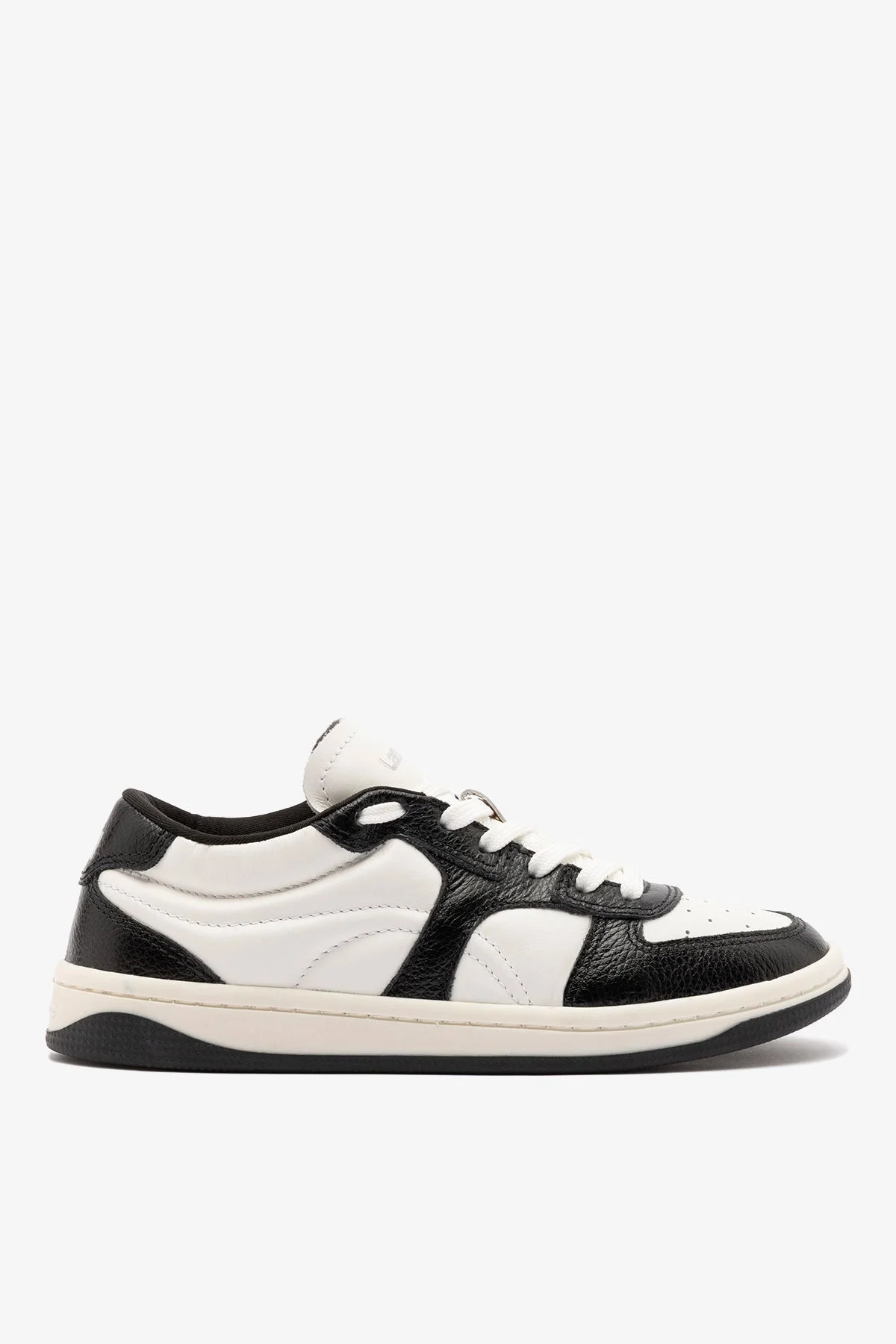George Sneaker In Black and White Leather - 1