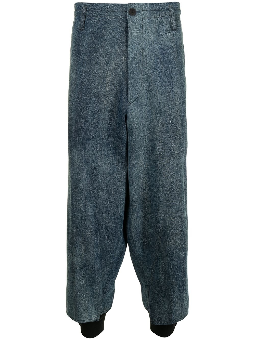 wide-leg denim trousers - 1