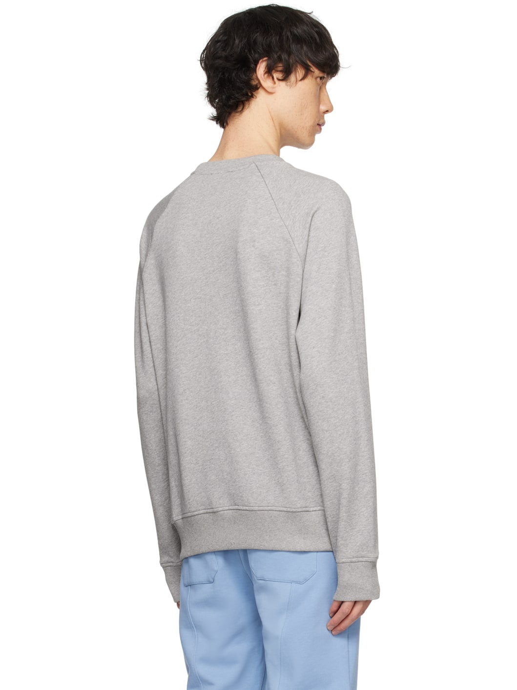 Gray Metallic Flocked Sweatshirt - 3