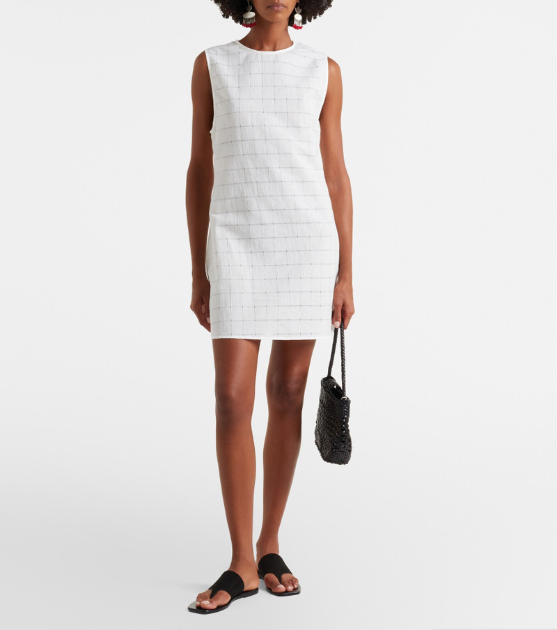 ASCENO Sintra checked linen and cotton minidress outlook