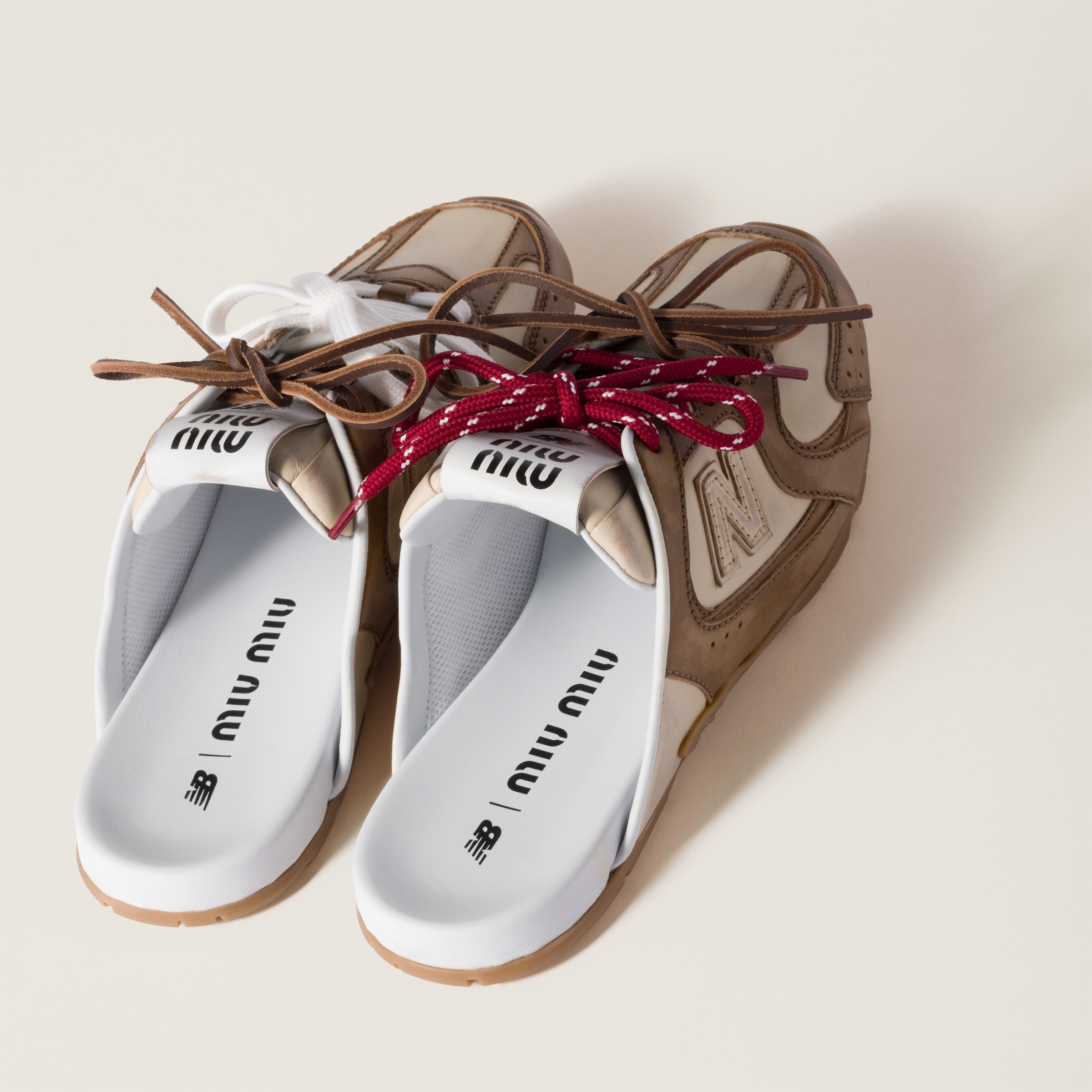 New Balance X Miu Miu 530 SL deco calf leather mules - 3