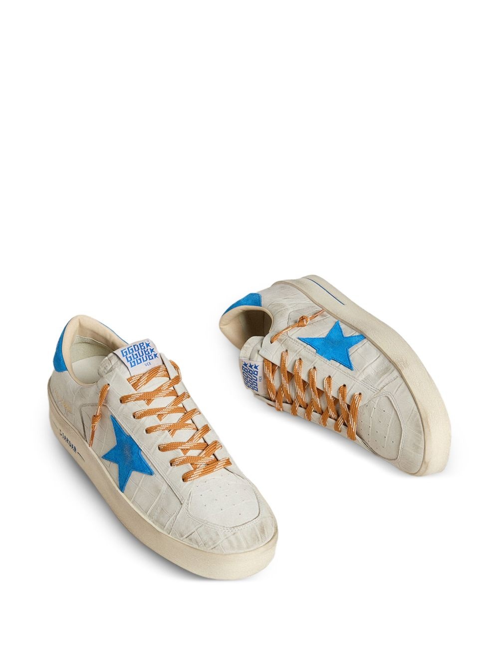 Stardan star-printed crocodile-effect sneakers - 2