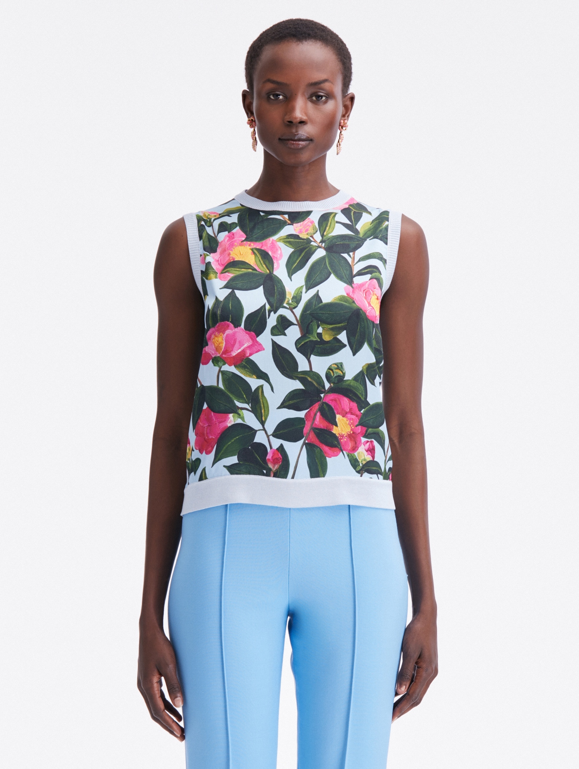 CAMELLIA PRINTED INSET TANK - 1