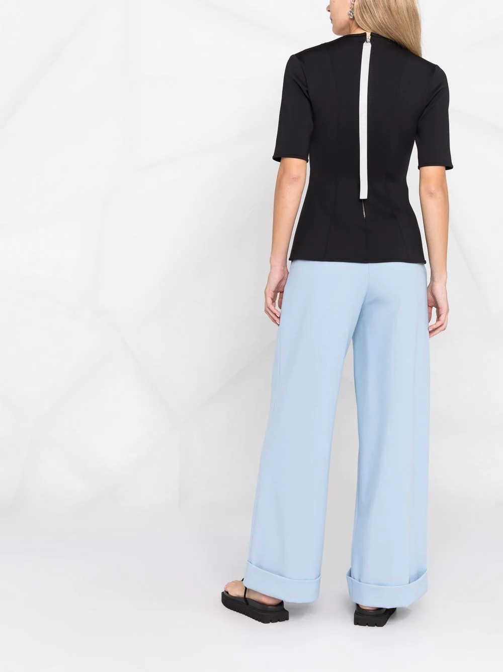square-neck short-sleeve top - 6