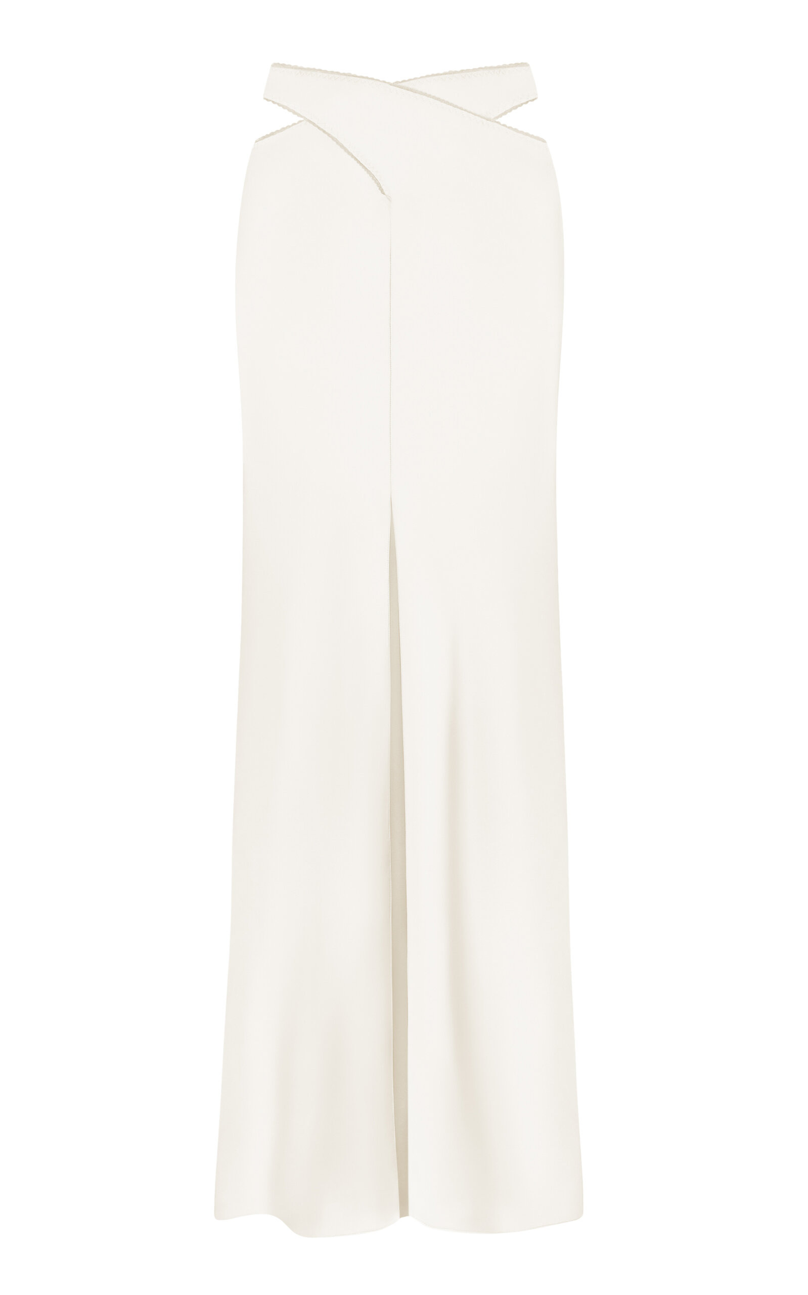 Crossed Satin Midi Skirt white - 3