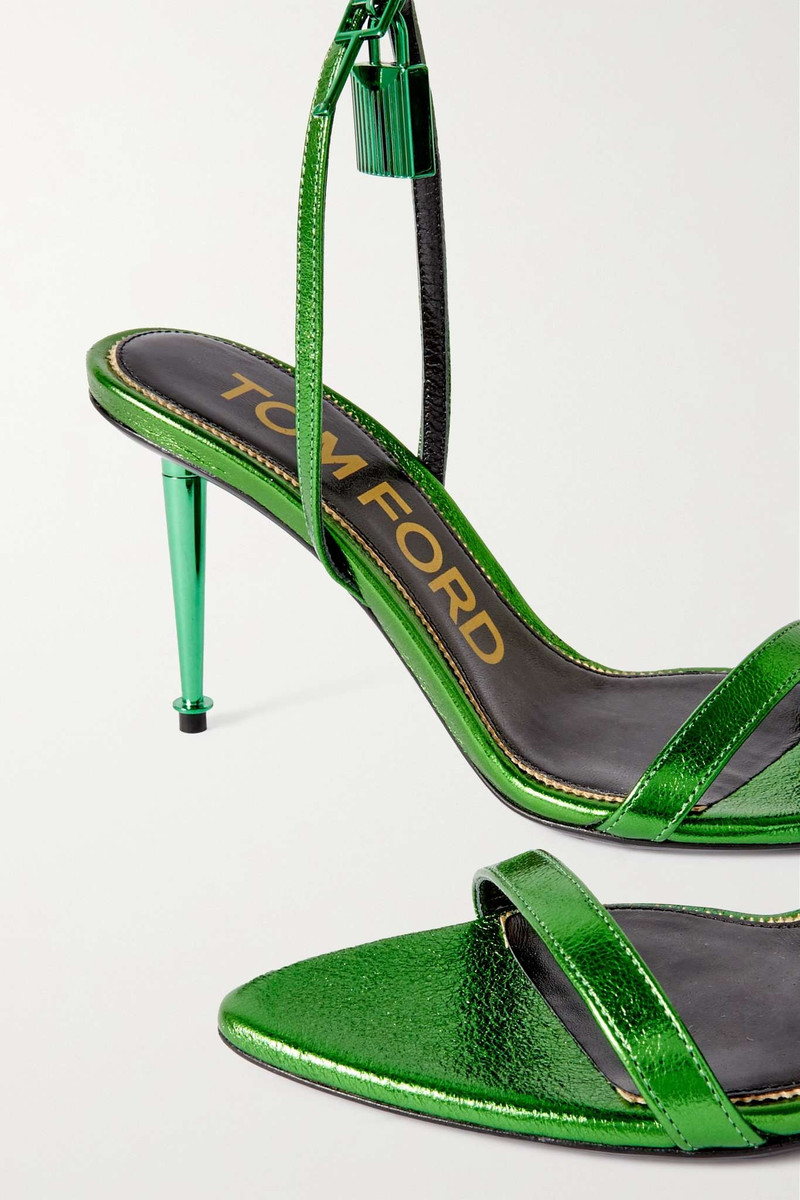 Padlock metallic leather sandals 4