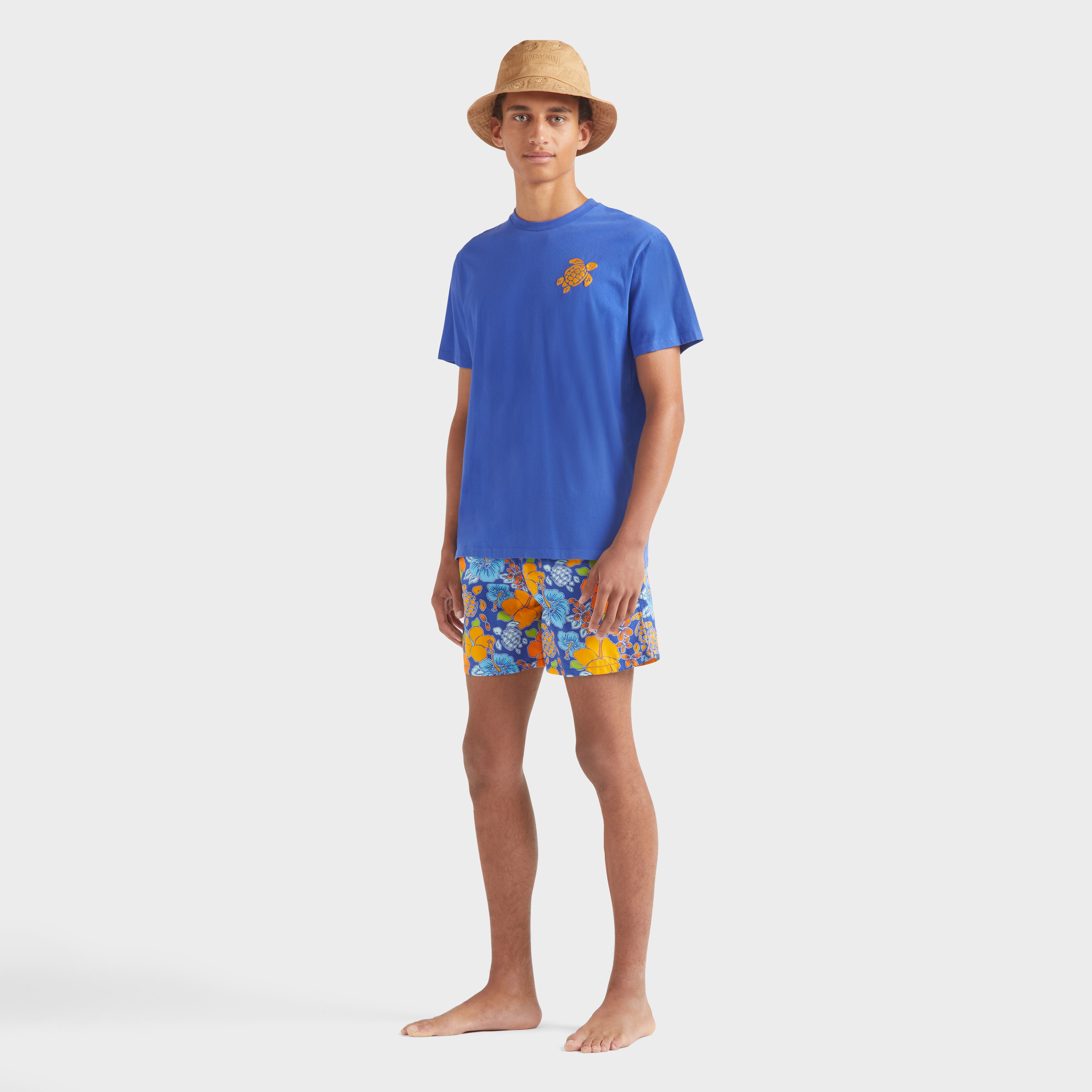 Men Organic Cotton T-shirt Embroidered Turtle - 5