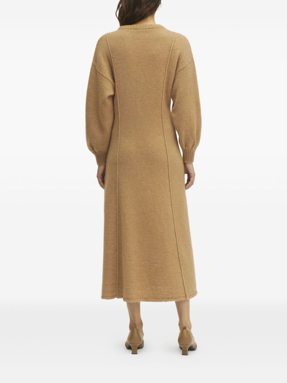 Tanner merino wool seam detail midi dress - 4