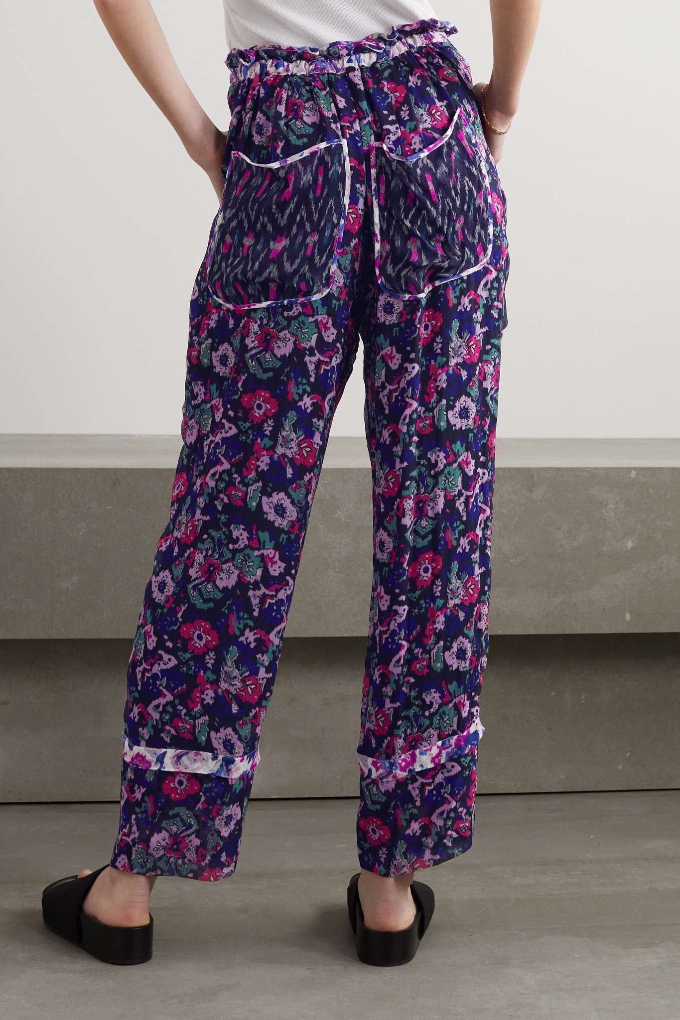 Ryama floral-print georgette straight-leg pants - 4