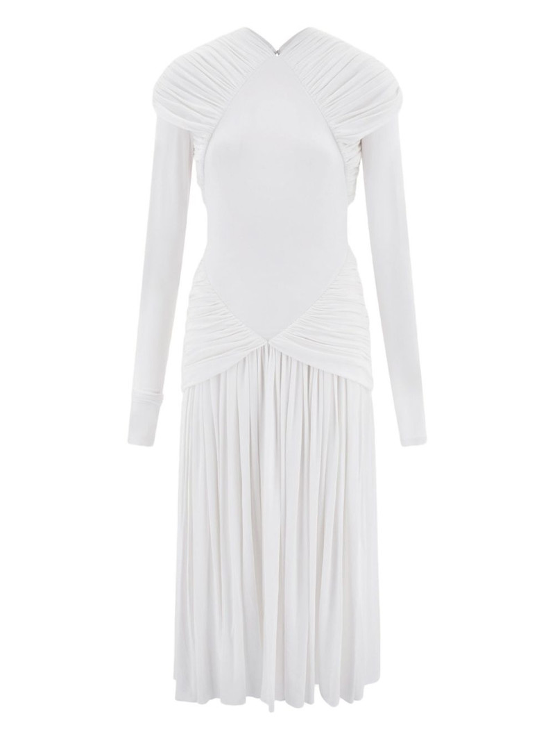 ruched long-sleeve dress 1