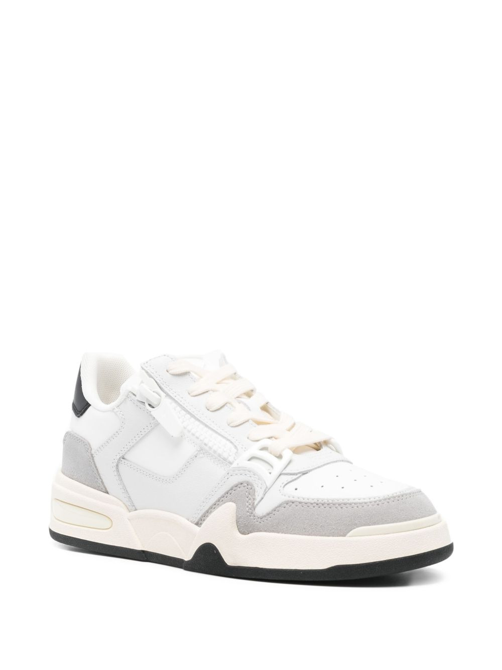 zip-detail leather sneakers - 2
