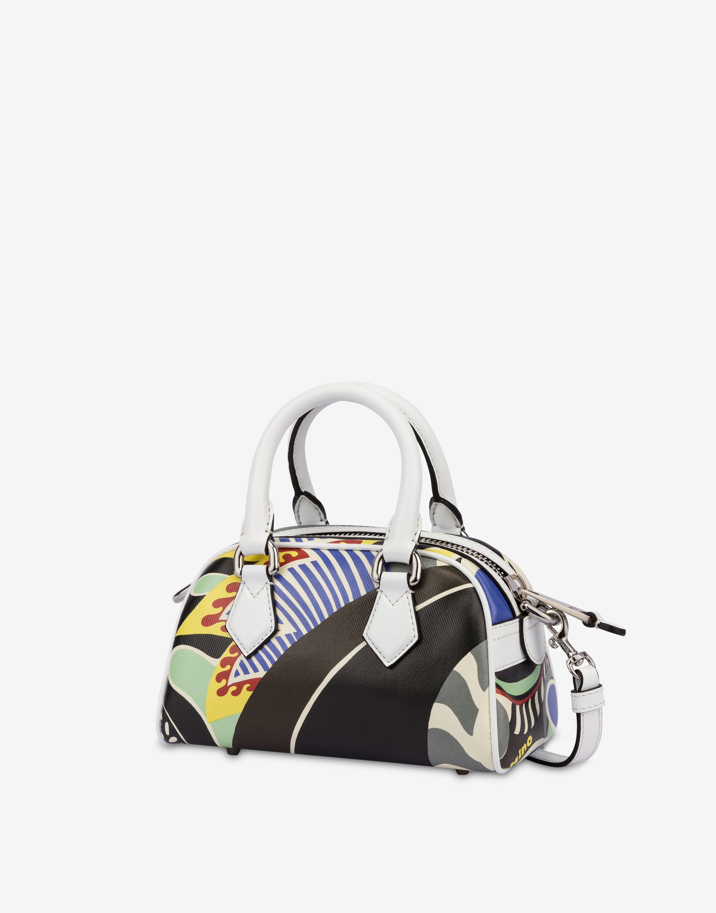 SMALL MULTI-COLOUR PRINT CANVAS BOWLING BAG - 2