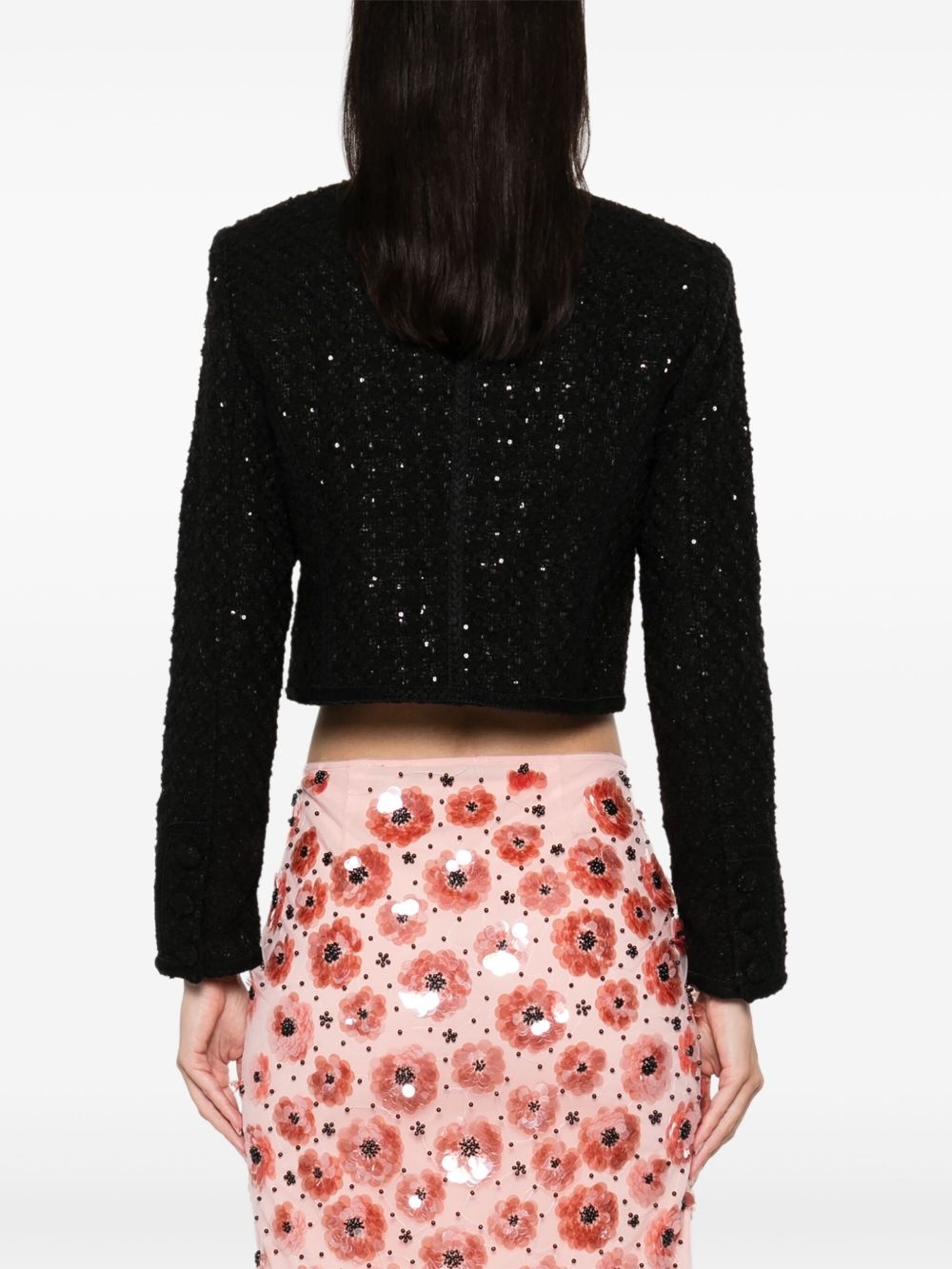bouclé cropped jacket - 4