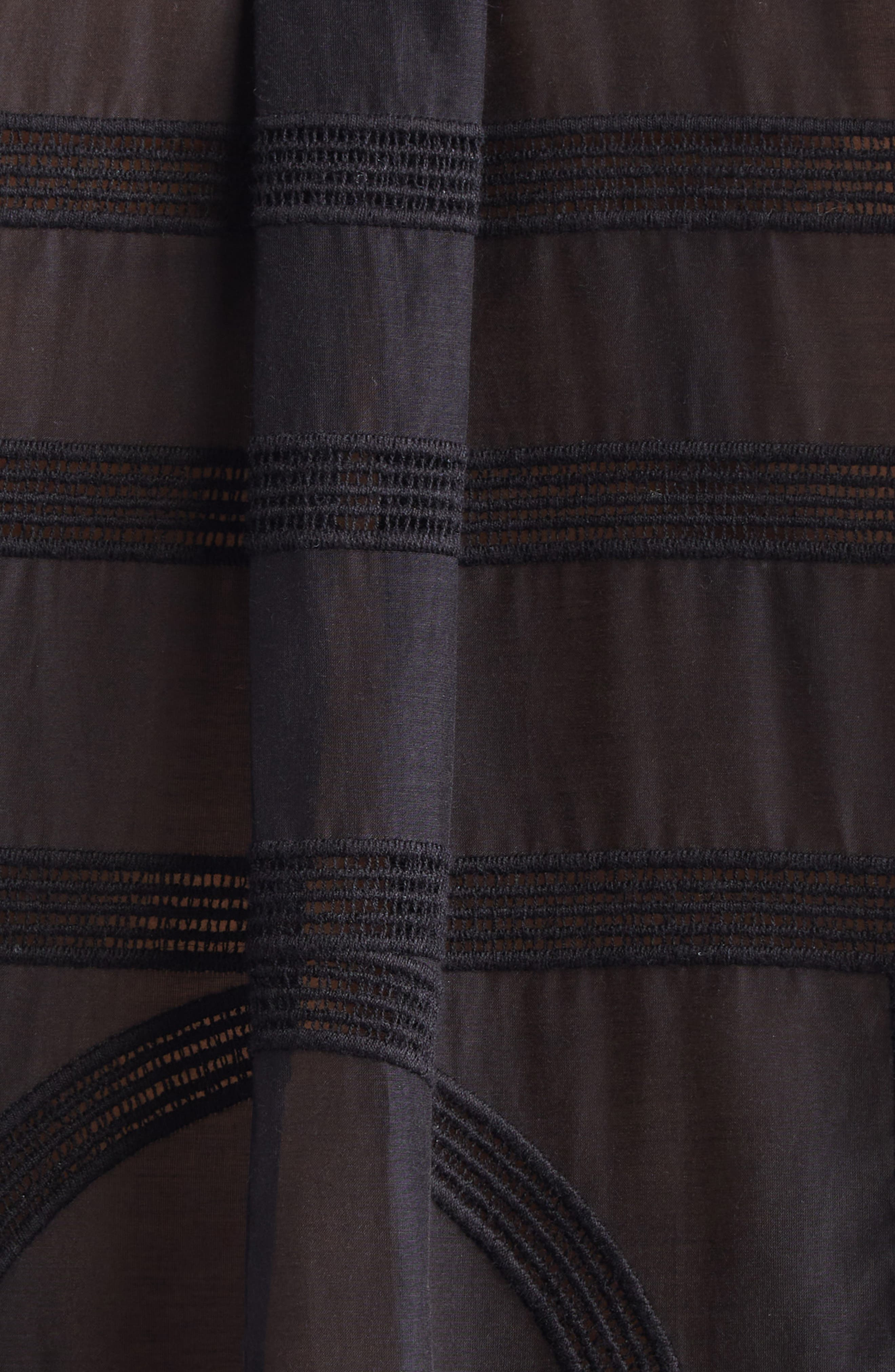 TOTEME Embroidered Organic Cotton & Silk Monogram Oversize Button-Up Shirt in Black at Nordstrom - 7