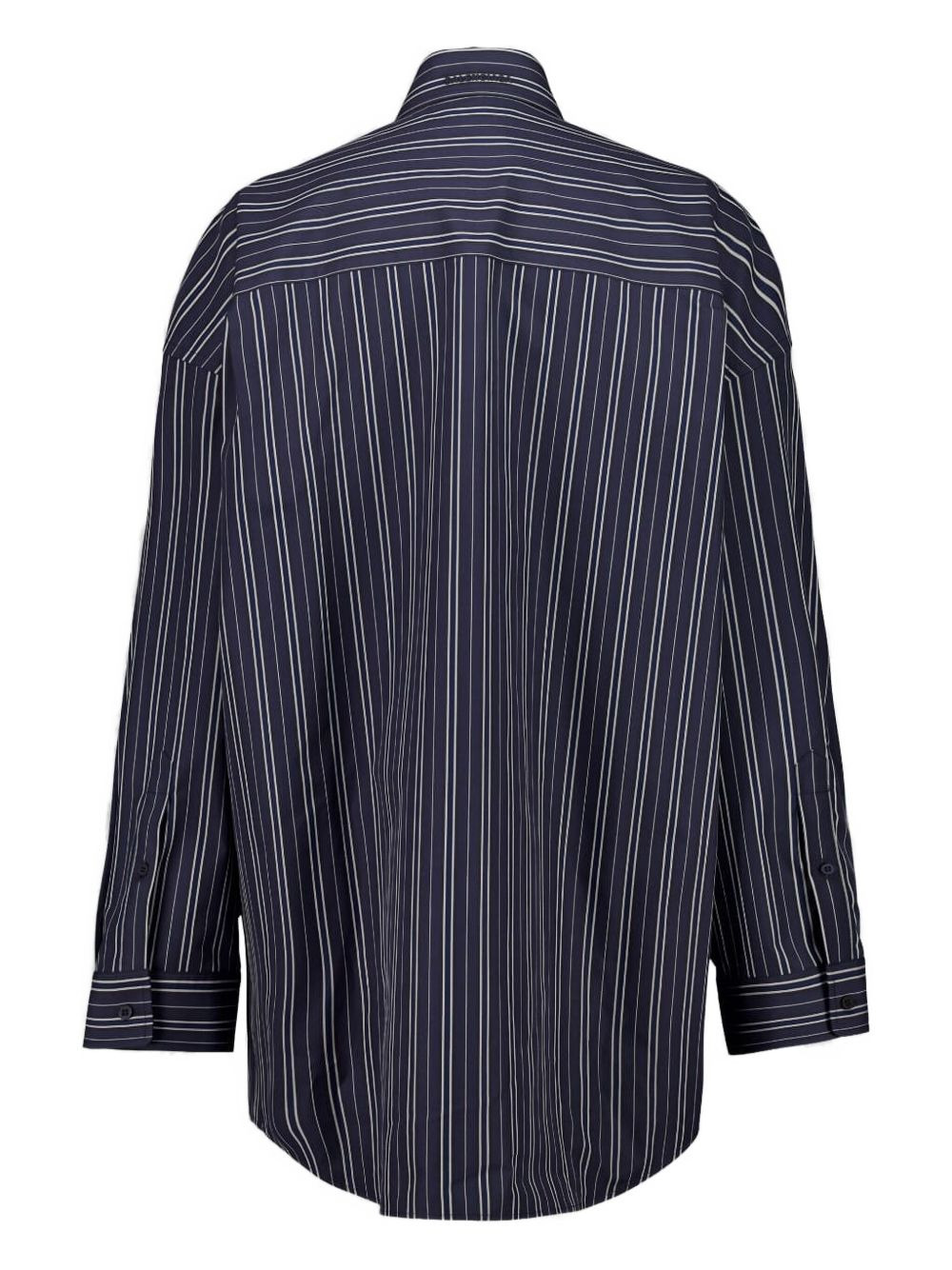 stripe cotton mini shirt dress - 2