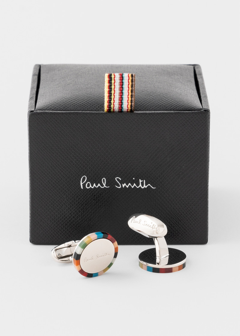 Paul Smith Circle 'Signature Stripe' Cufflinks outlook