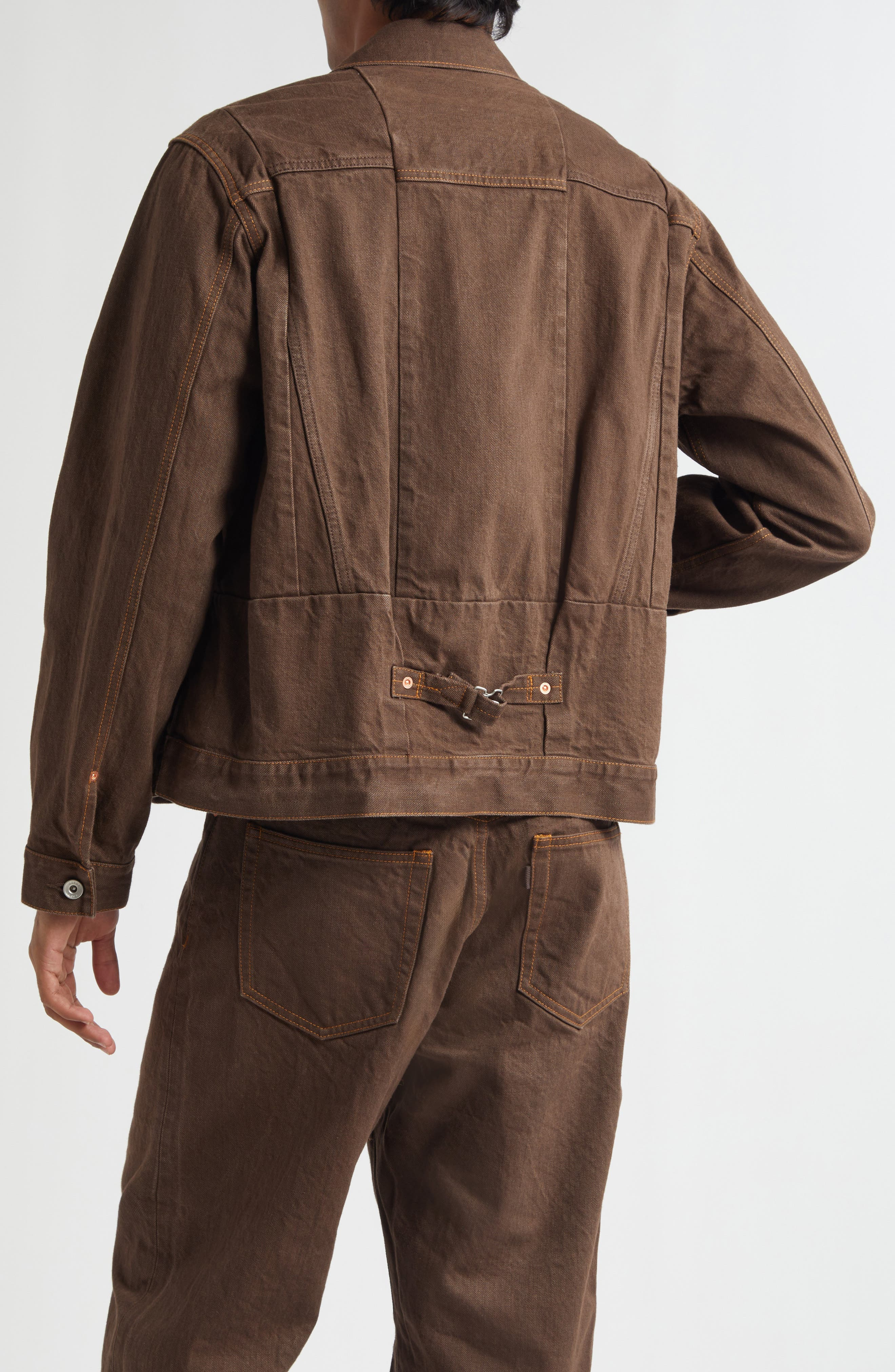 Sacai Denim Trucker Jacket in Brown at Nordstrom - 2