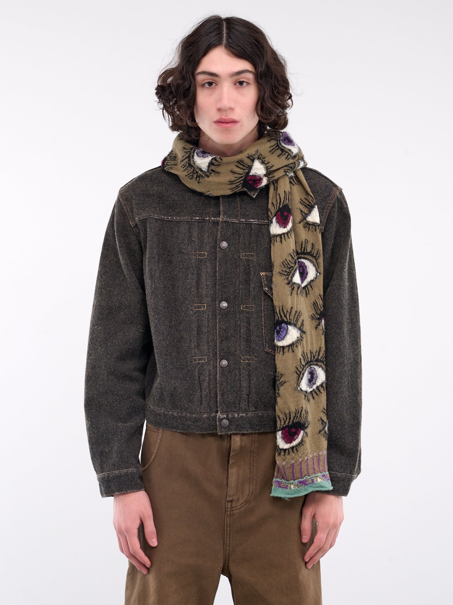 キャピタル 縮絨ウール SPEAKEASY HAPPYマフラー　グレー キャピタル 縮絨ウール SPEAKEASY HAPPYマフラーグレー