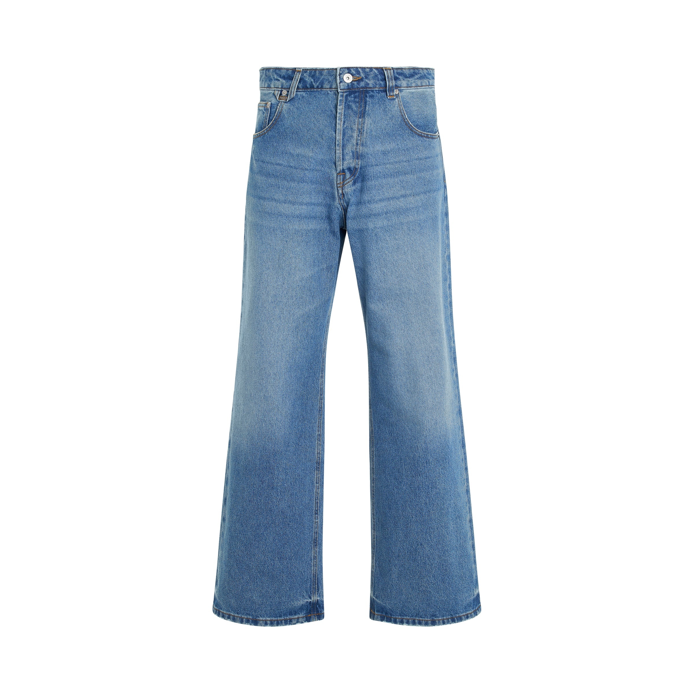 Le Denimes Large Jeans in Blue/Tabac - 1