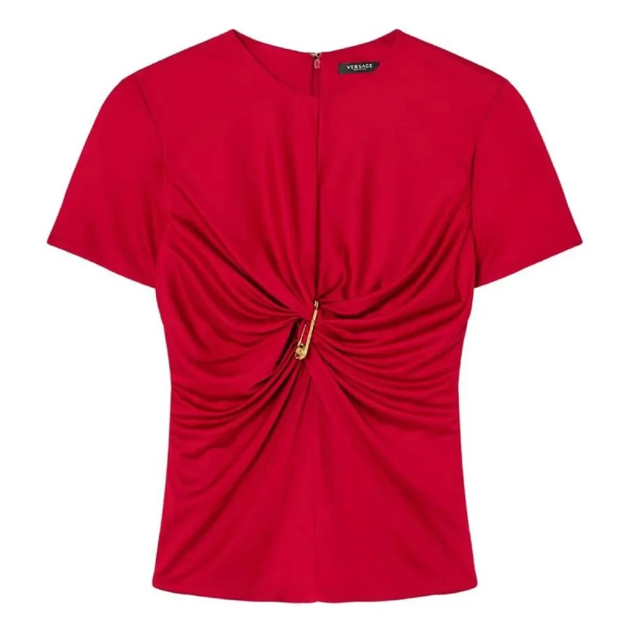 Versace Safety Pin Gathered Viscose Top - 1