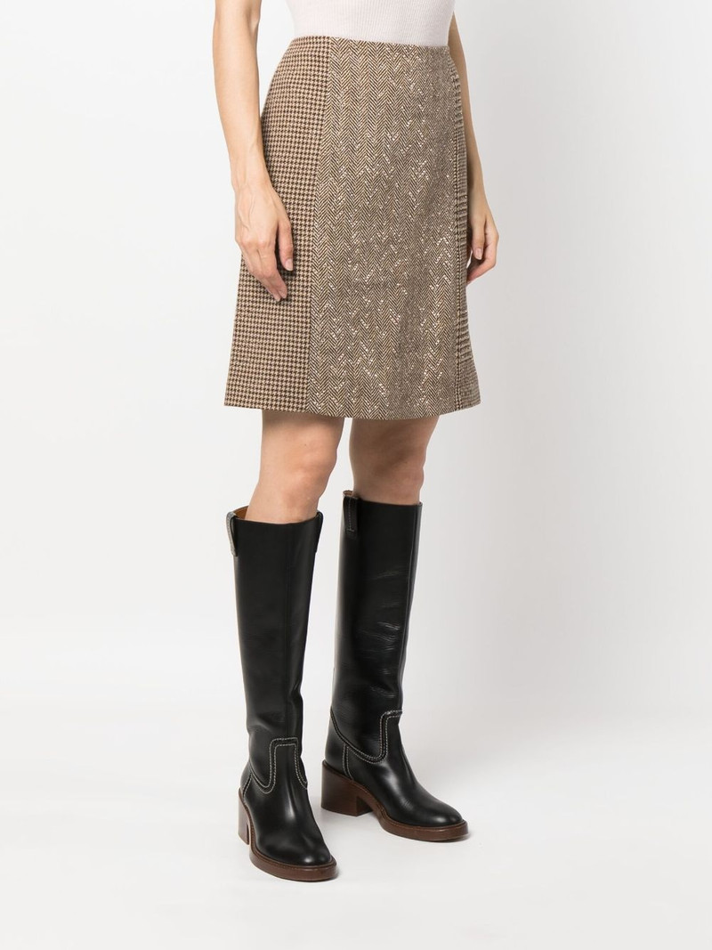 chevron houndstooth-pattern straight skirt 3