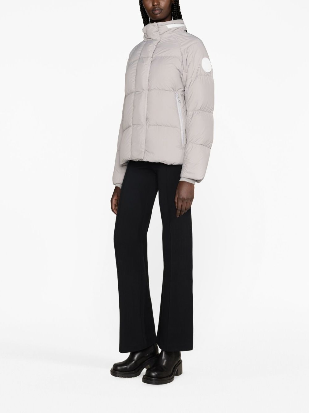 logo-patch padded jacket - 2