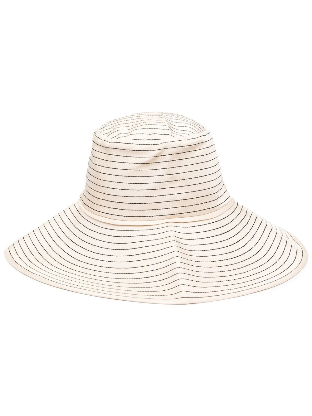 striped-embroidered sun hat - 1