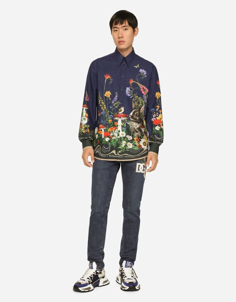 Dolce & Gabbana Rabbit-print cotton Hawaiian shirt outlook