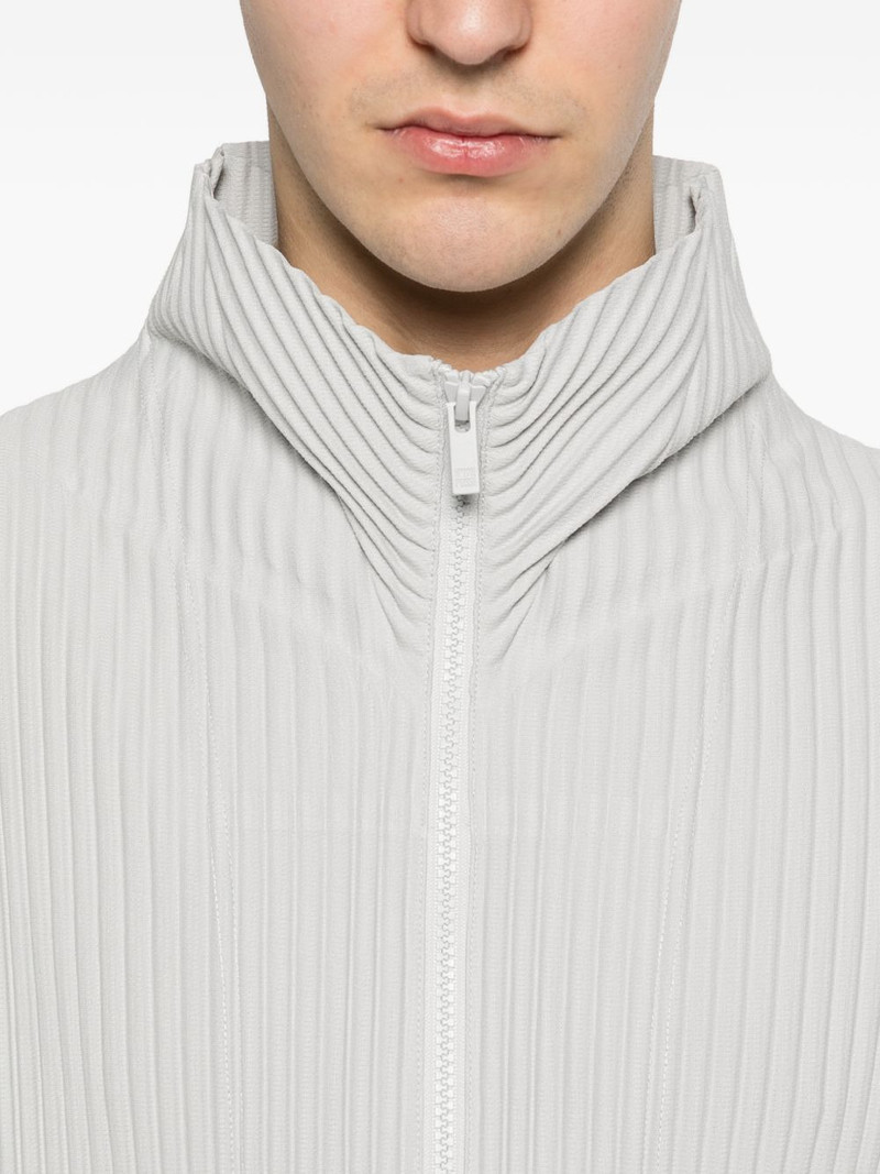 zip-up plissé jacket 5