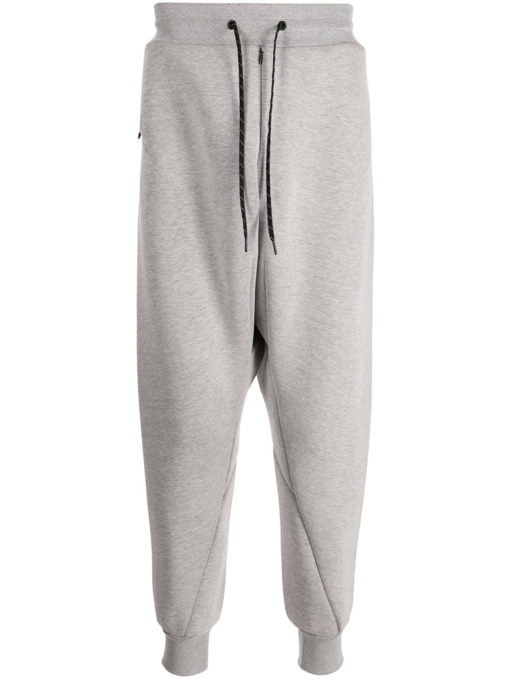 drawstring-waist cotton-blend track pants - 1