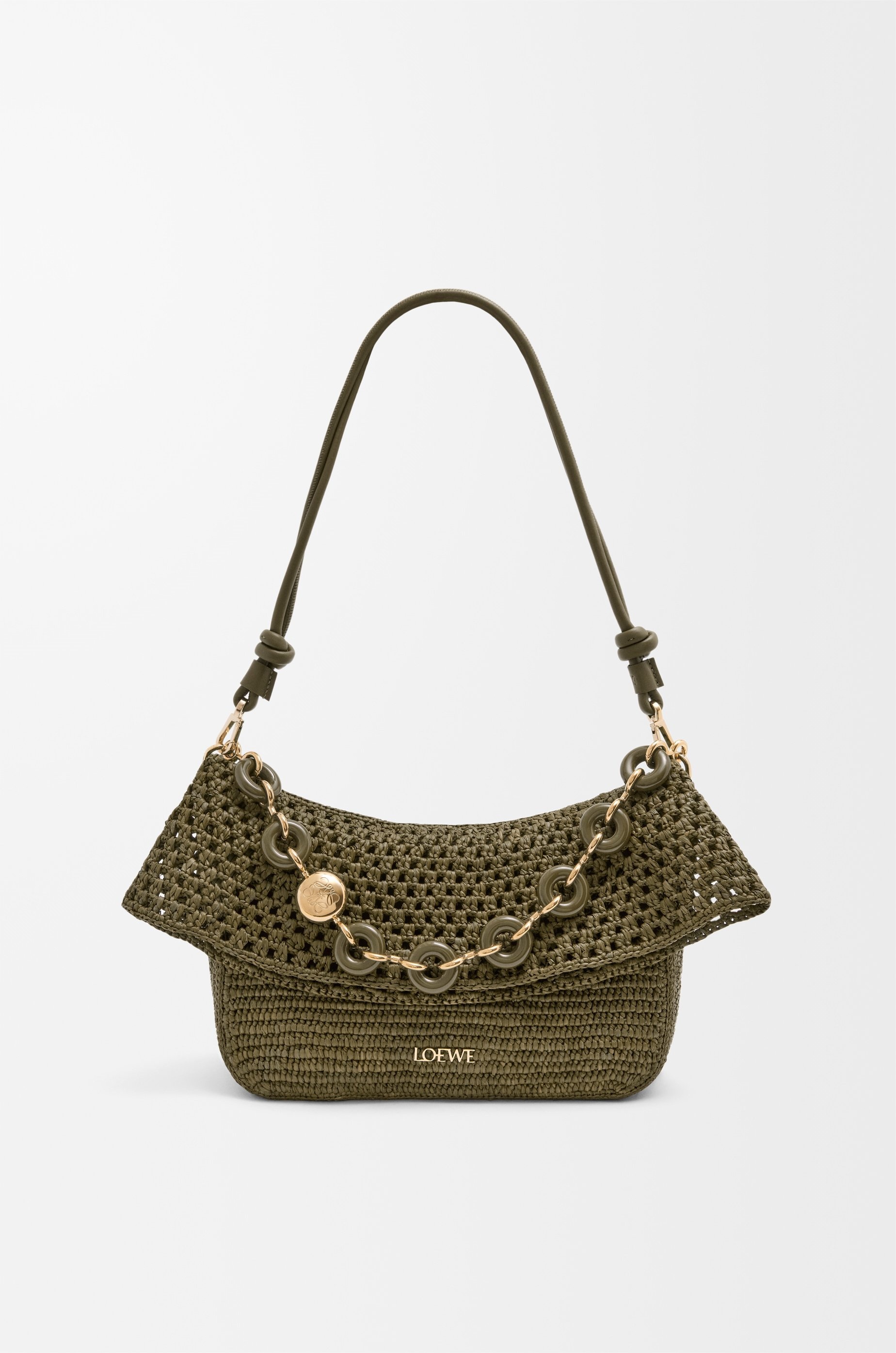 Medium Ola bag in raffia and calfskin 8