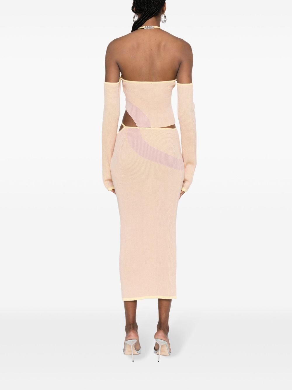 Comma logo-plaque ribbed skirt - 4