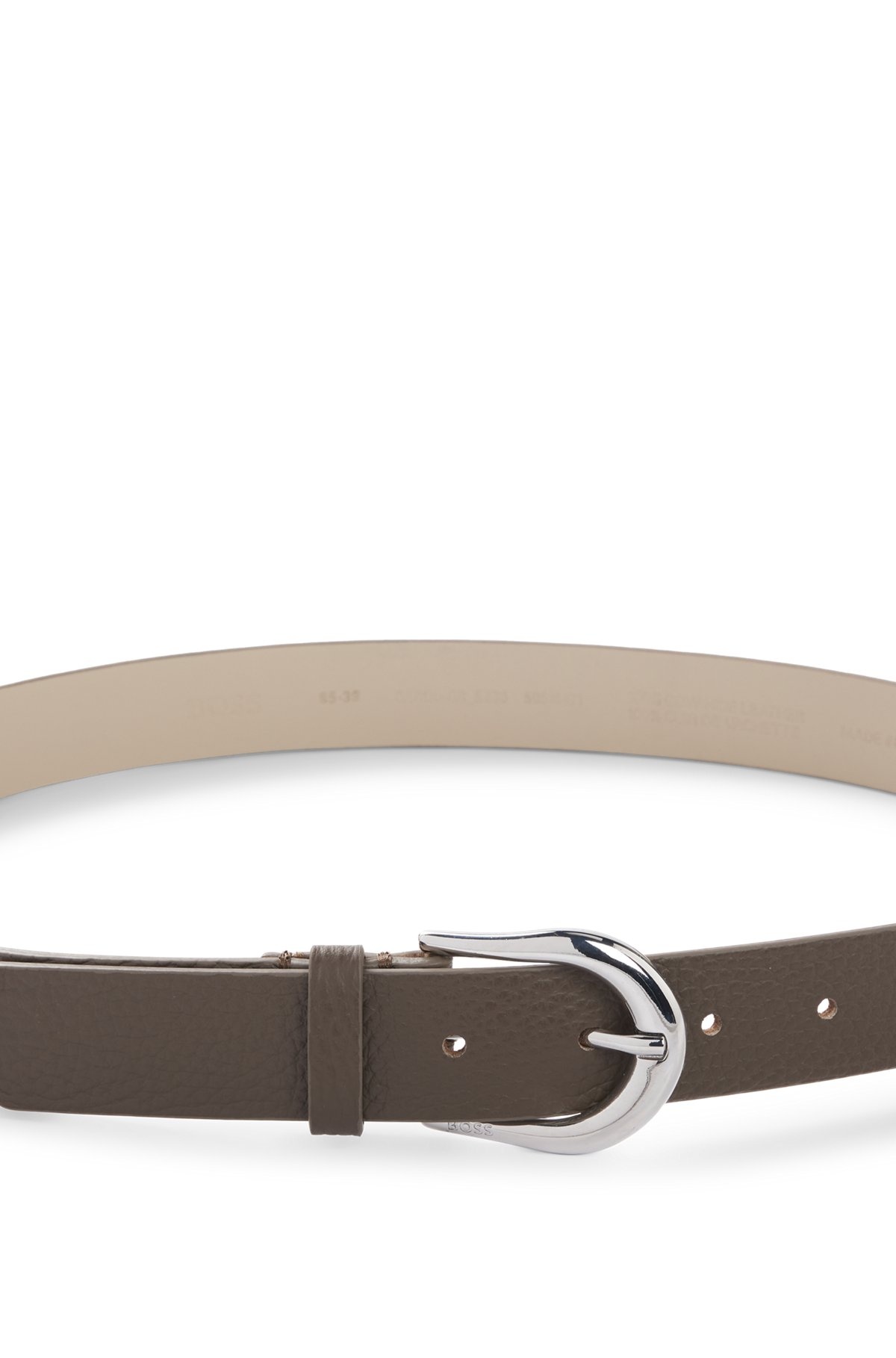 ITALIAN-LEATHER BELT WITH POLISHED SILVER HARDWARE - 4