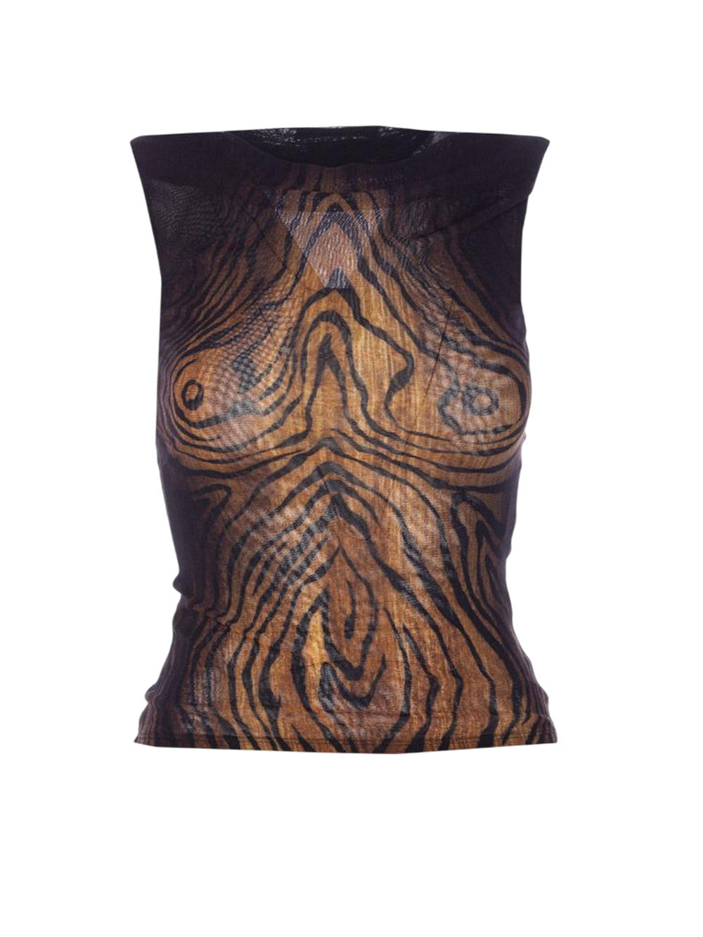 Jean Paul Gaultier Women Wood Print Top - 1