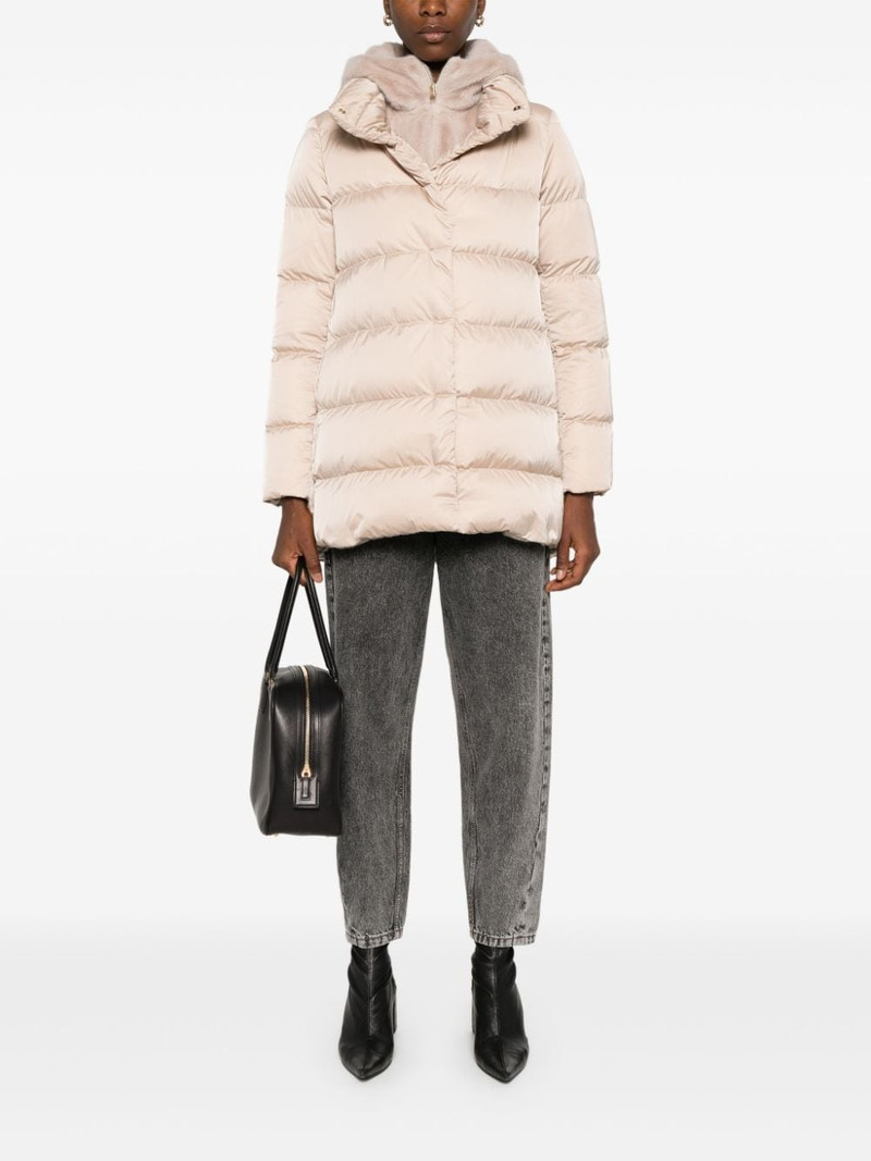 Herno faux-fur quilted down jacket outlook