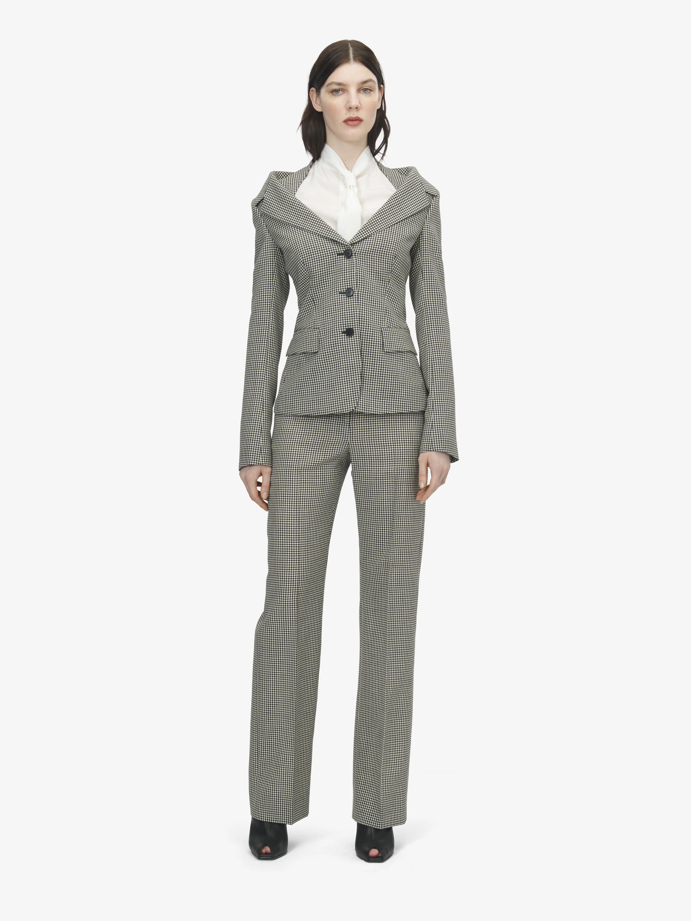 Gingham Check Tailored Trousers - 1