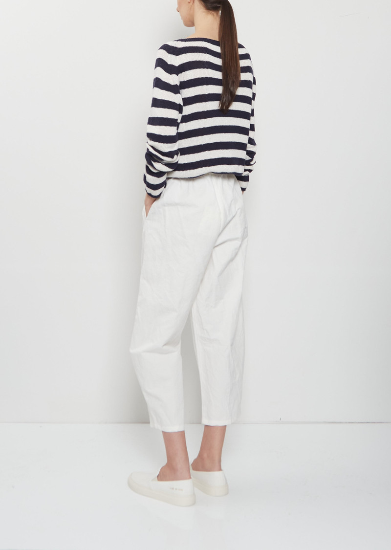apuntob Cotton Linen Curved Trousers — Meringue outlook