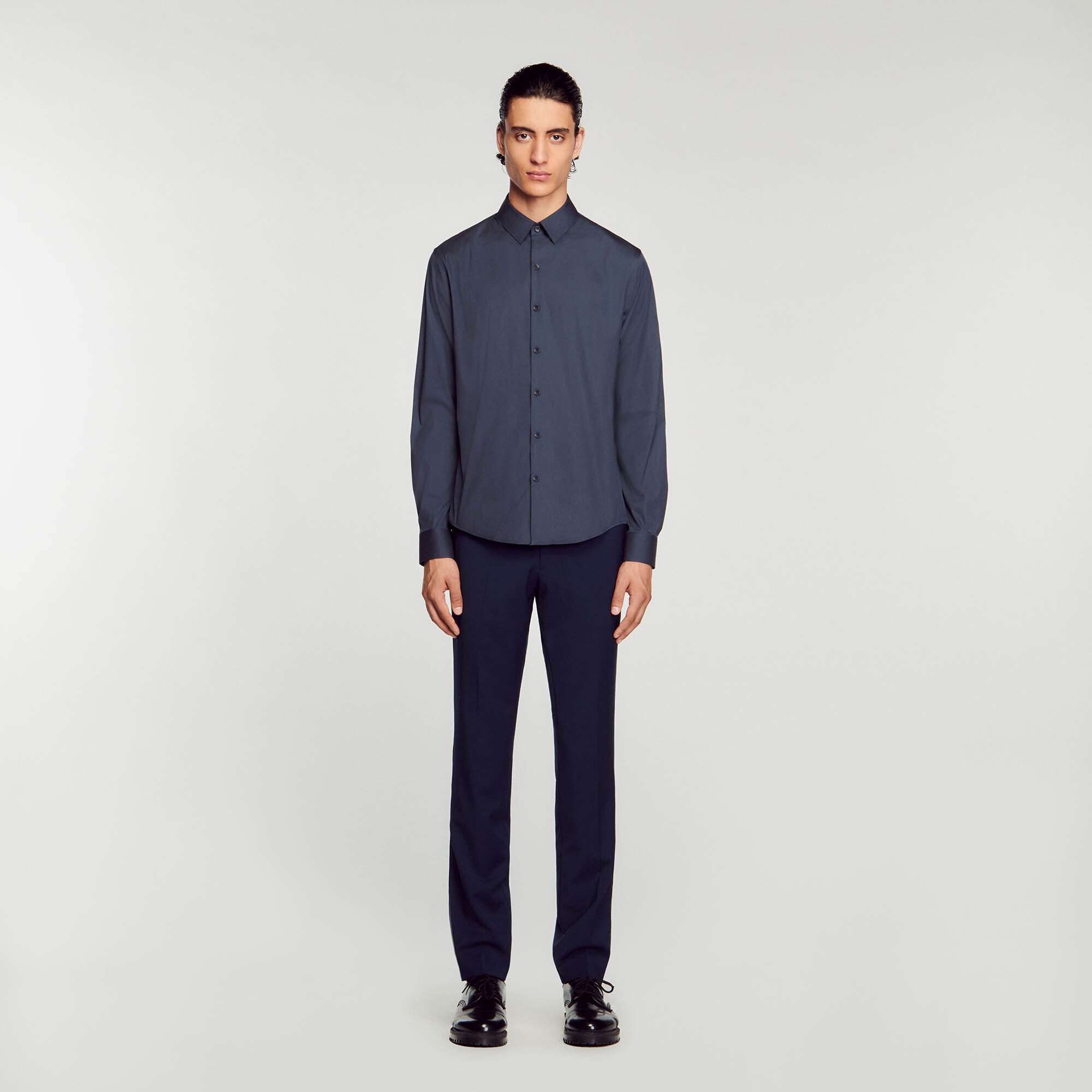 FITTED STRETCH COTTON SHIRT - 3