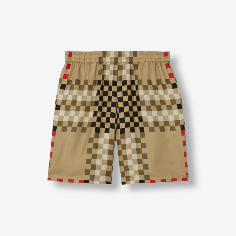 Pixel Check Silk Shorts 1