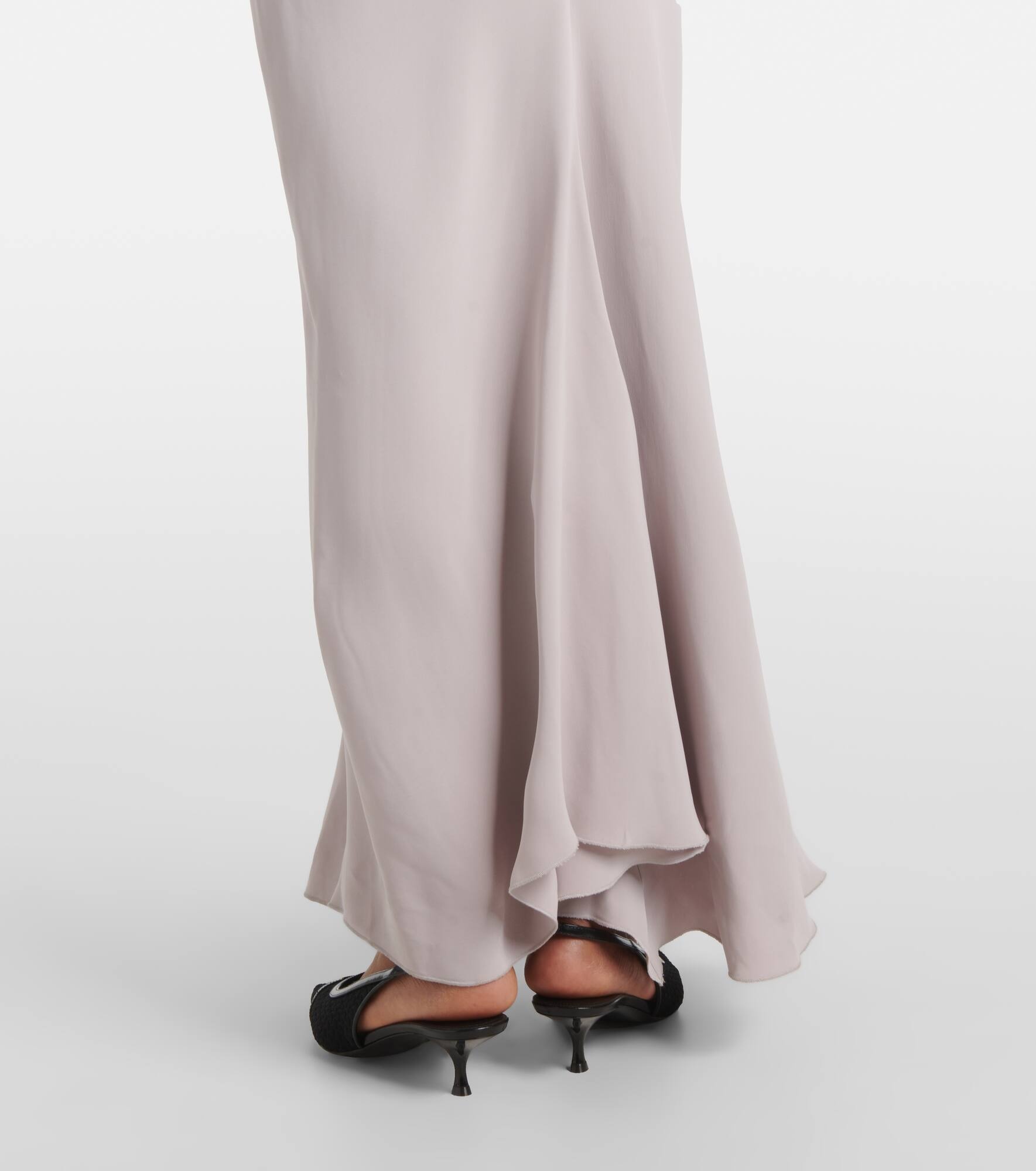 Knit-detail crêpe maxi dress - 6