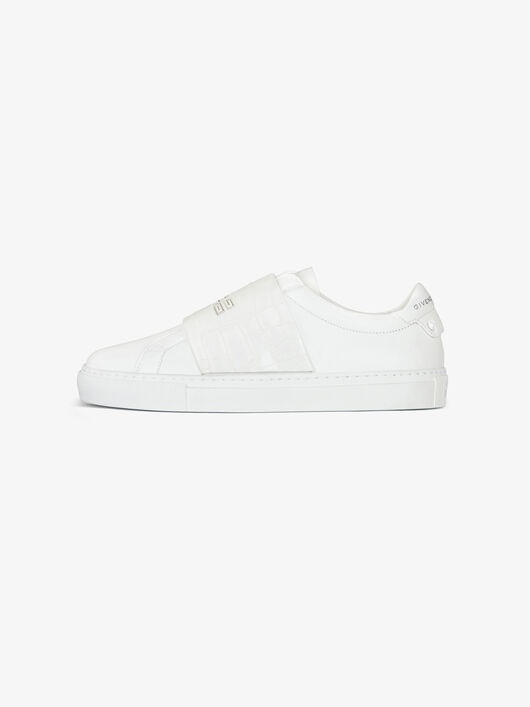 SNEAKERS IN LEATHER WITH CROCODILE EFFECT WEBBING - 4