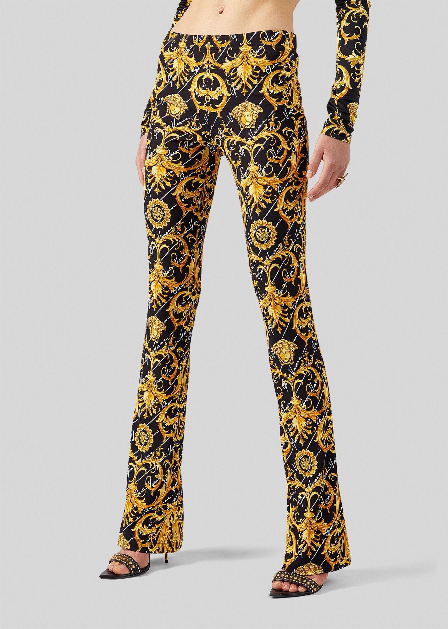 Barocco Signature Print Flared Pants - 2