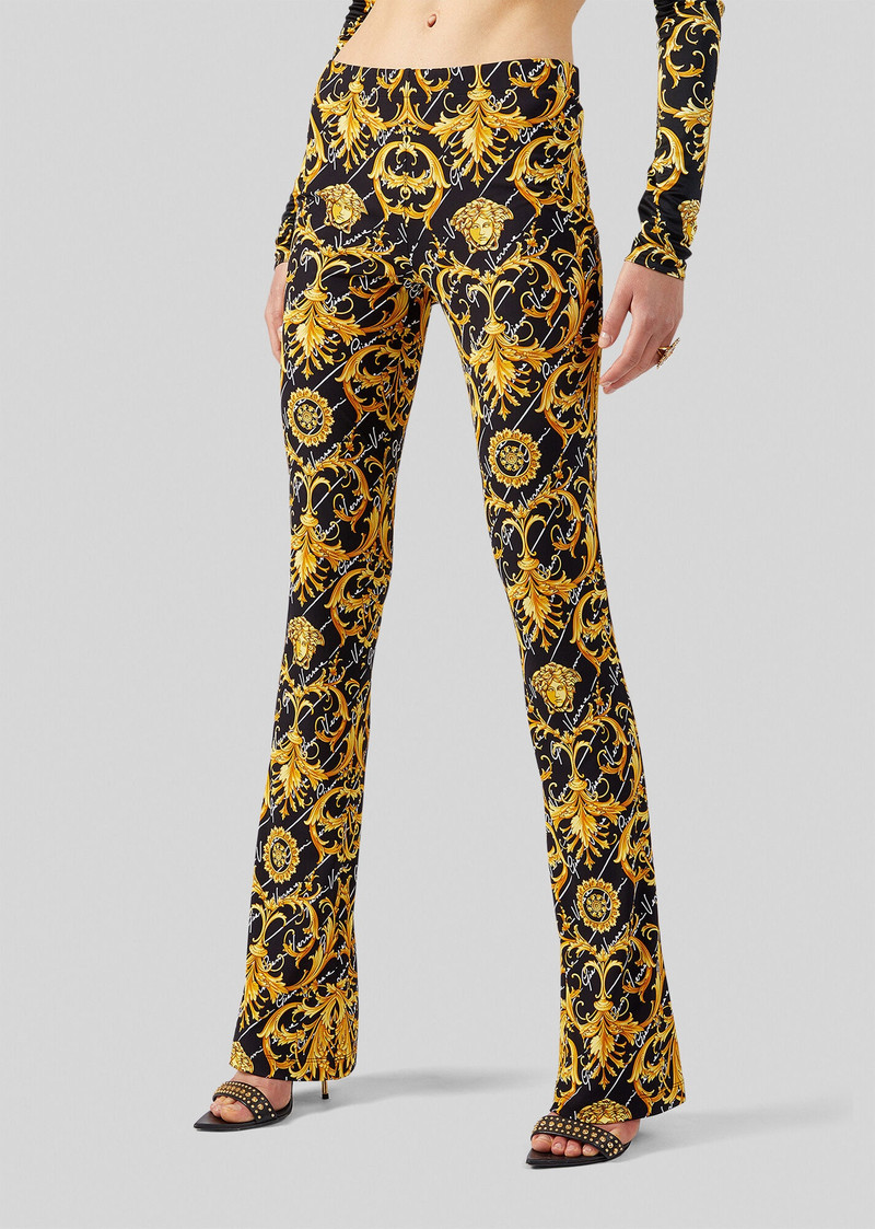 VERSACE Barocco Signature Print Flared Pants outlook