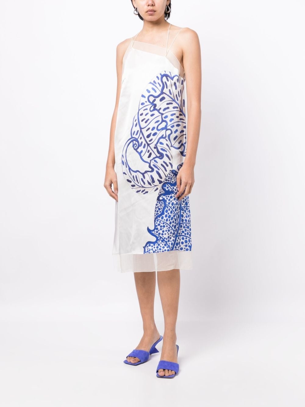 floral-print silk mididress - 2