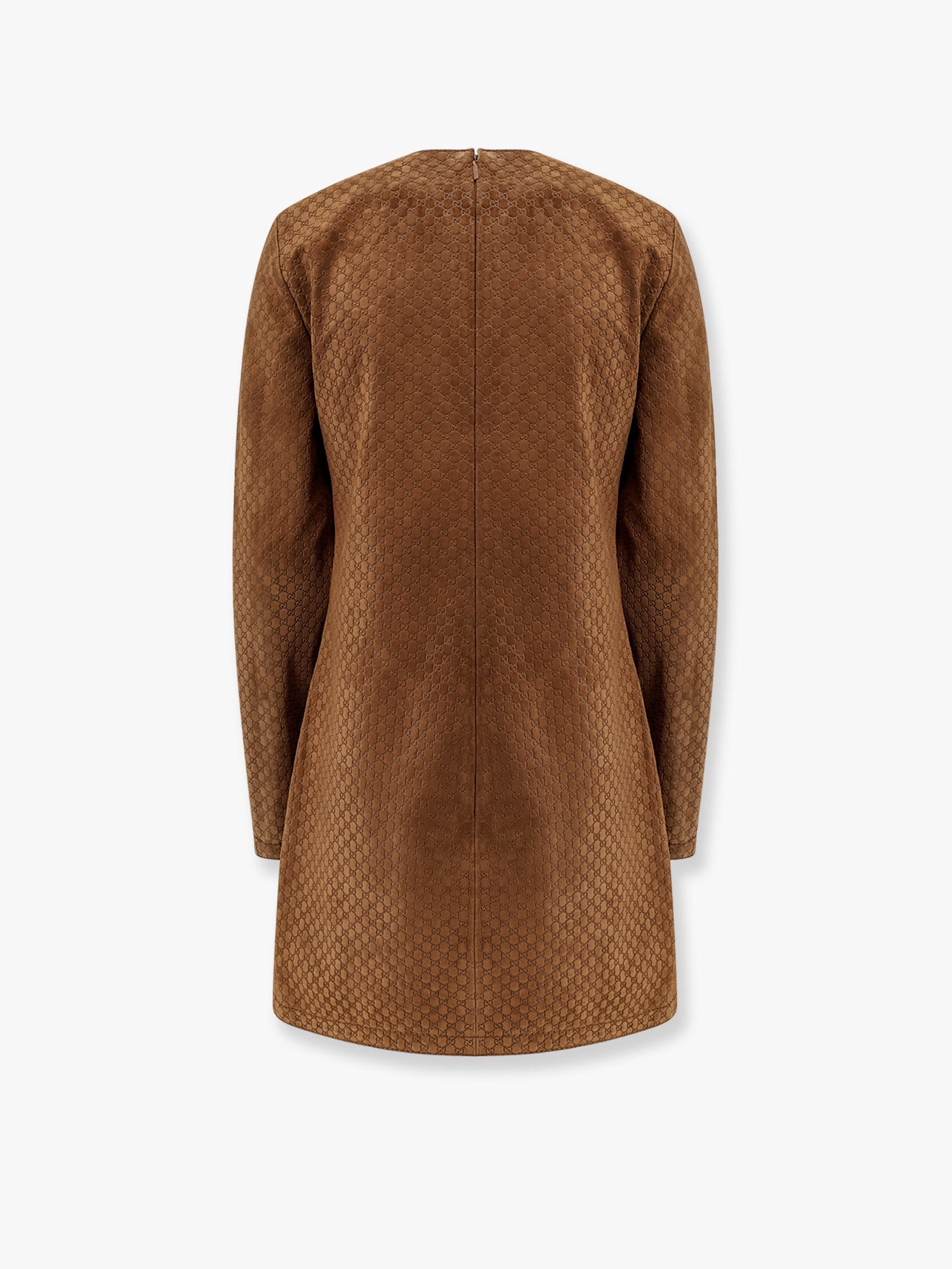 Gucci Suede Short Dress With All-Over Gg Logo - 4