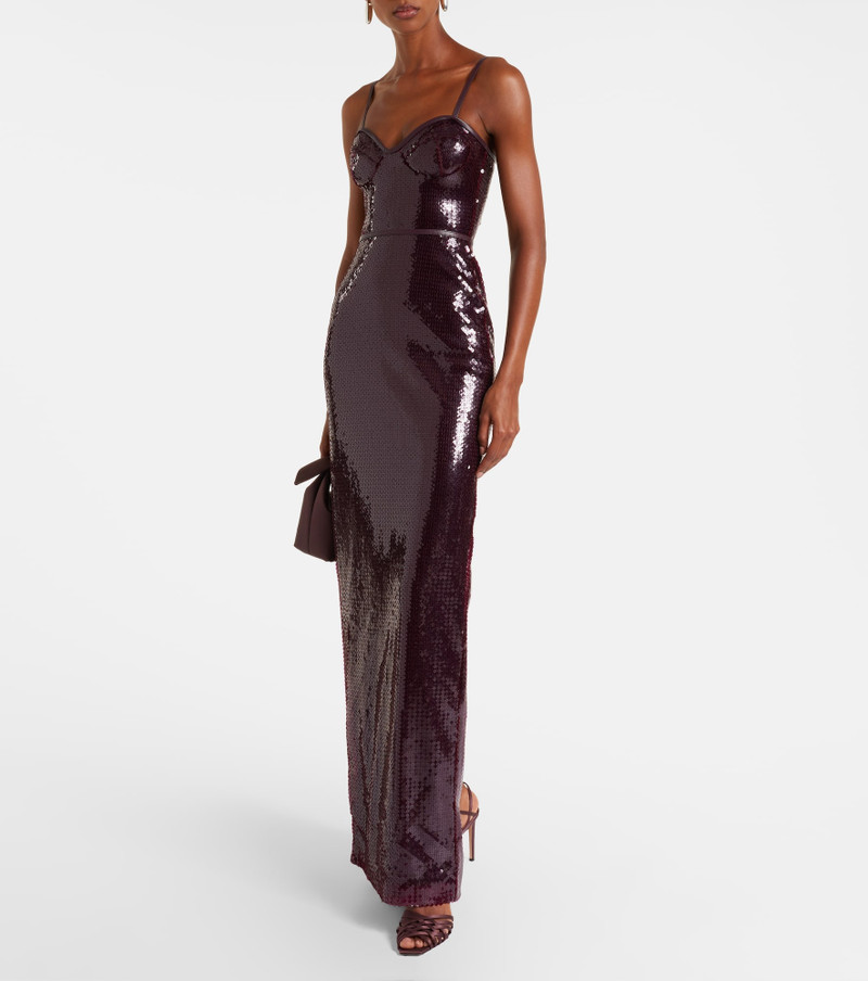 David Koma Embellished gathered gown outlook