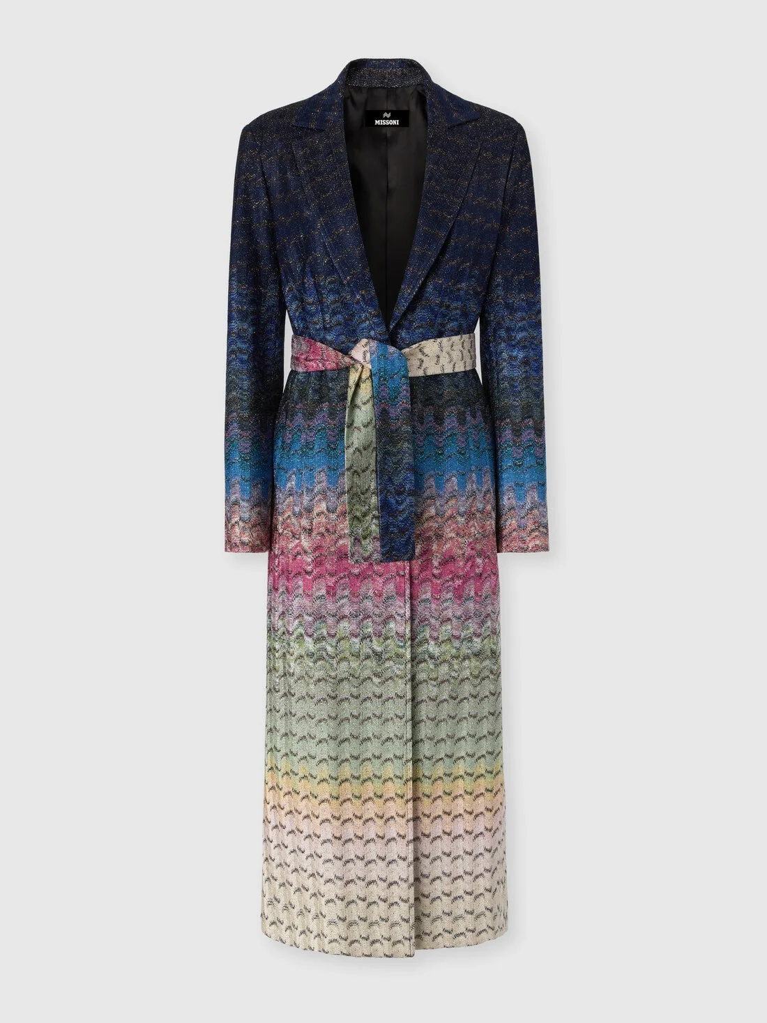 Viscose lamé duster coat with belt - 1