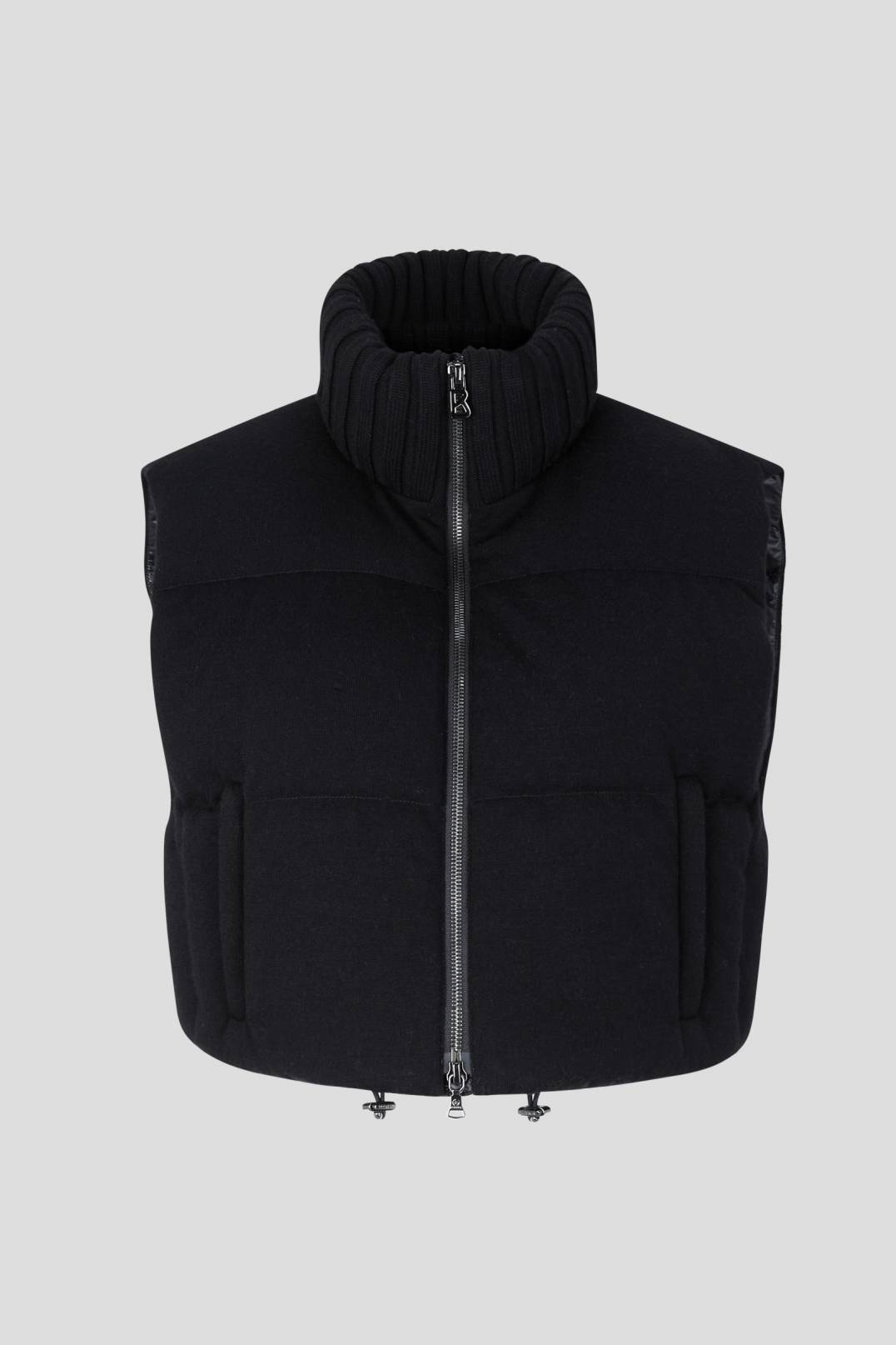 MIANI PURE NEW WOOL AND DOWN WAISTCOAT IN NAVY BLUE - 1