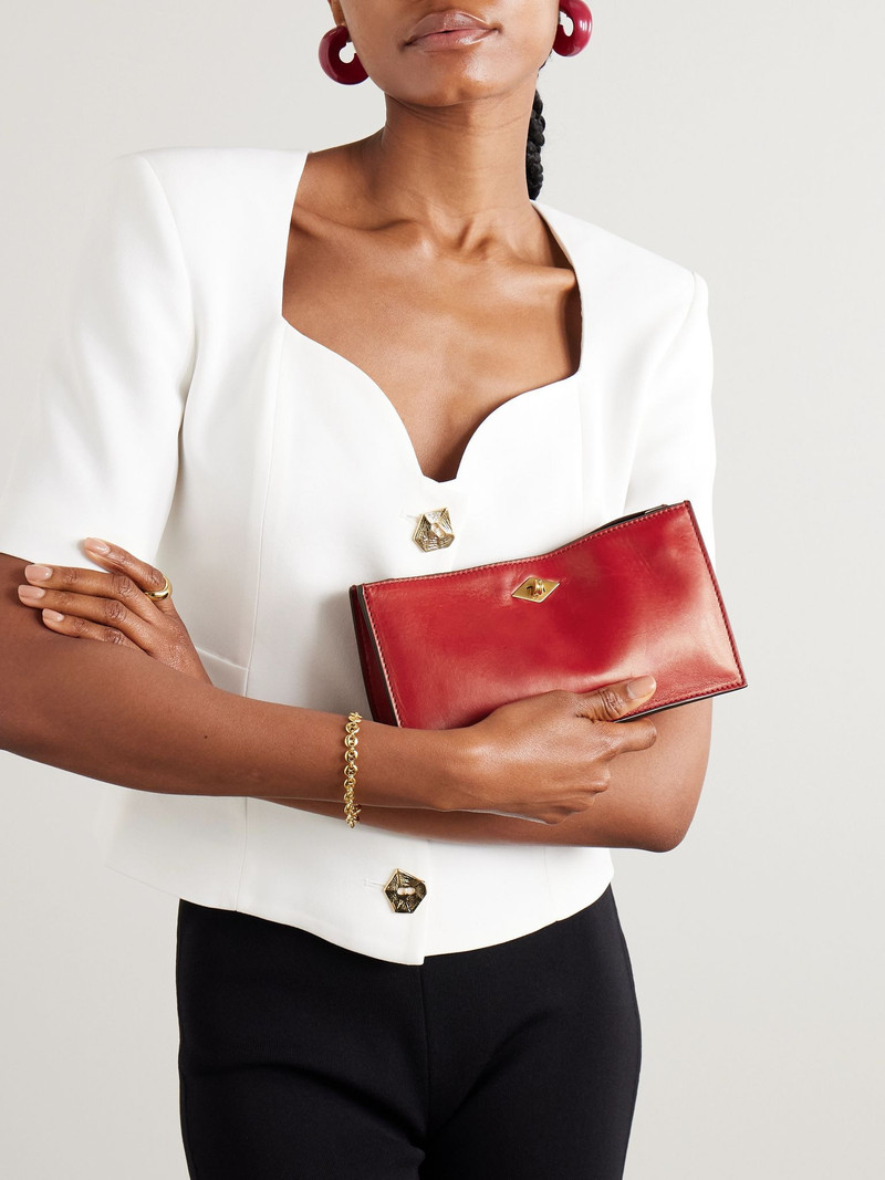 MÉTIER Ease 22 leather clutch Tomato red outlook