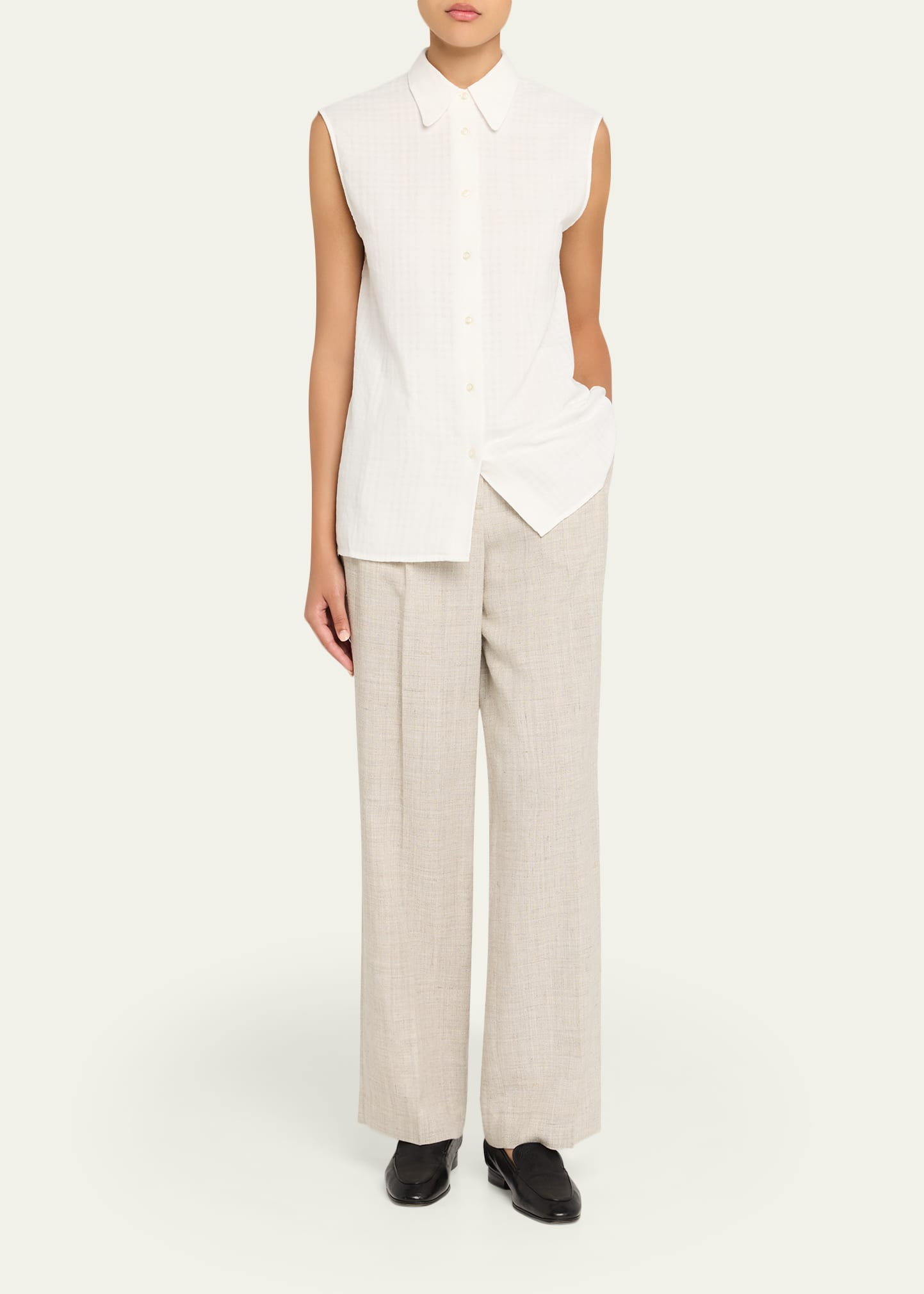 Iseult Sleeveless Japanese Cotton Shirt - 2